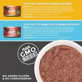 Tiki Cat Grill Pate Variety Pack, Wet Cat Food, 2.8 oz Cans (12-Pack), Grain-Free, High Protein
