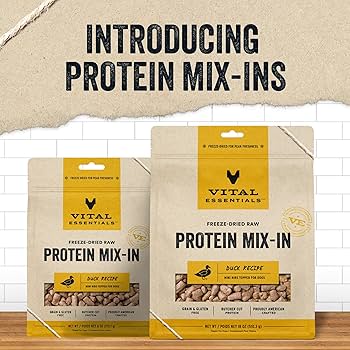 Vital Essentials Duck Mini Nibs Freeze-Dried Raw Protein Mix-In Dog Food Topper, 6 oz