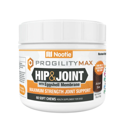 Nootie Progility MAX Hip & Joint Soft Chews for Dogs, XL, 60 Count, with Eggshell Membrane