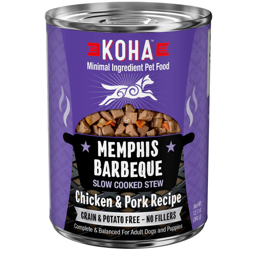 Koha Dog Grain-Free Memphis BBQ Stew - Chicken & Pork Recipe, 12.7 oz Can