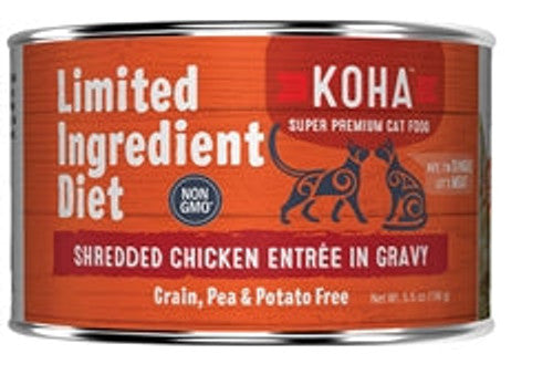 Koha Pure Shreds Cat Food, Grain-Free Shredded Chicken Breast Entree, 5.5 oz Can