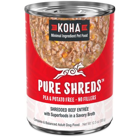Koha Pure Shreds Beef Entree Wet Dog Food, 12.5 oz Can