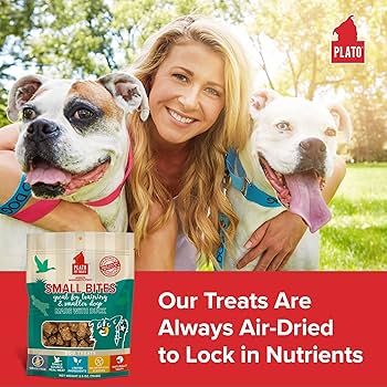 Plato Small Bites Duck Dog Treats - Grain Free, 2.5 oz
