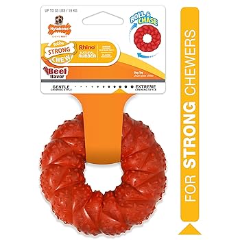 Nylabone Strong Chew Ring Braided Dog Toy - Beef Flavor, Medium/Wolf Size - Up to 35 lbs