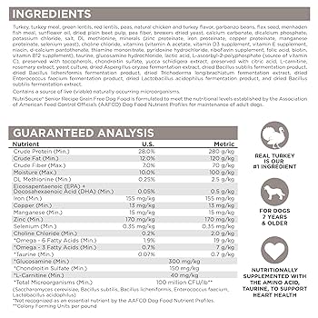 NutriSource Grain Free Senior Dog Food - Turkey, Turkey Meal & Menhaden Fish - 12 lb Bag