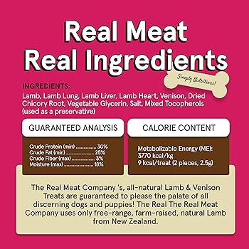 The Real Meat Company Lamb & Venison Jerky Dog Treats - 12oz All Natural