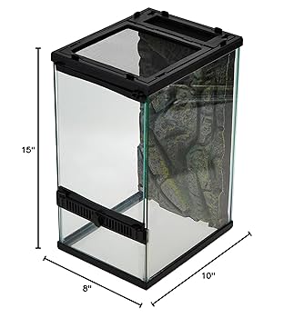 Zilla Front Opening Terrarium - 8" x 10" x 15" - Small Reptile/Invertebrate Habitat