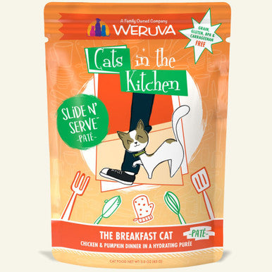 Weruva Cats in the Kitchen The Breakfast Cat Chicken & Pumpkin Pate Wet Cat Food Pouch, 3 oz