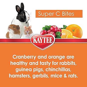 Kaytee Super C Bites Small Animal Treats - Timothy Hay, Cranberry & Orange, 4 oz