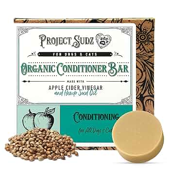 Project Sudz Conditioner Bar - Organic, Hemp Oil, for Dogs & Cats - 4 oz