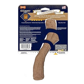 Nylabone Gourmet Style Strong Chew Stick Dog Toy, Peanut Butter Flavor, X-Large, For Dogs 50+ lbs