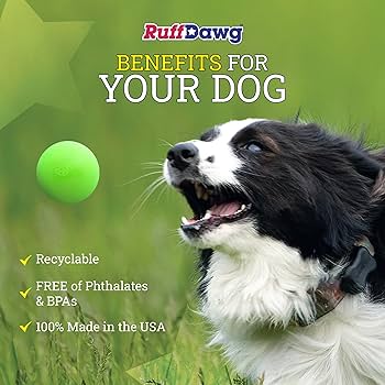Ruff Dawg Ball XL - Durable Solid Rubber Dog Toy - Assorted Neon Colors