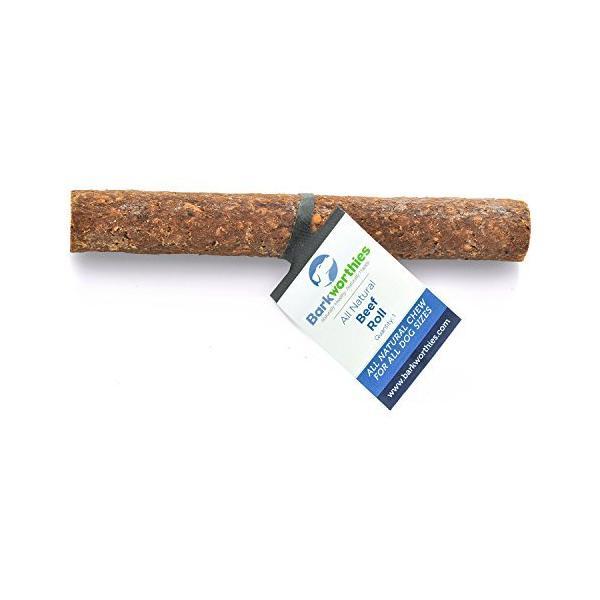 Barkworthies Beef Sausage Roll Dog Treat - 6 Inch All Natural Beef Chew