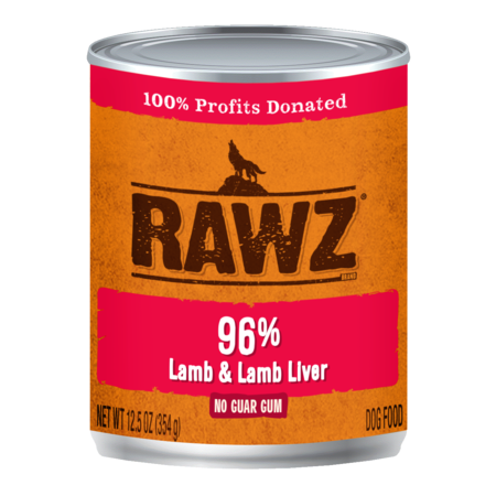 Rawz 96% Lamb & Lamb Liver Canned Dog Food, 12.5 oz Can