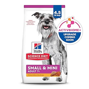 Hill's Science Diet Senior 7+ Small & Mini Dry Dog Food, Chicken, Barley & Brown Rice, 4.5 lb Bag