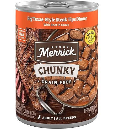 Merrick Chunky Grain Free Pappy's Pot Roast Dinner Wet Dog Food, 12.7 oz Can