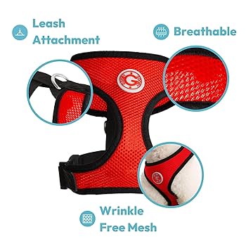Gooby Soft Mesh Dog Harness - Breathable Comfort for Small Dogs - Purple