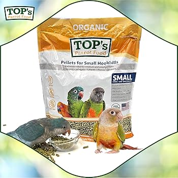 TOP's Parrot Food Small Pellets - Organic, Non-GMO, for Small Hookbills (10 lbs)
