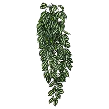 Komodo Two-Tone Leaf Hanging Plant - Large 26" Reptile Terrarium Decoration - Realistic Silk Vine with Suction Cups