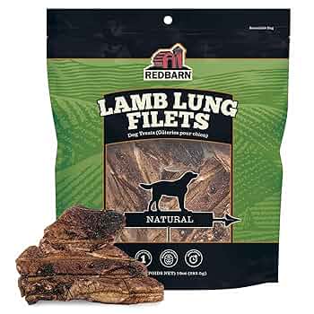 Redbarn Lamb Lung Filets Dog Treats, 10 oz - Premium All-Natural Lamb Lung Filets