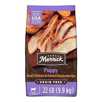 Merrick Grain Free Puppy Food, Real Chicken & Sweet Potato Recipe, 22 lb Bag