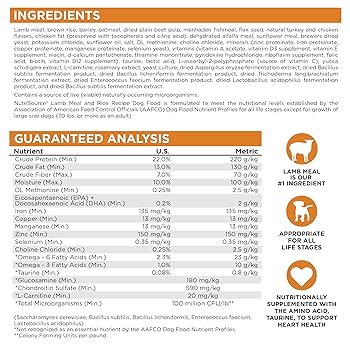 NutriSource Lamb Meal & Rice Recipe Dog Food, 4 lb Bag