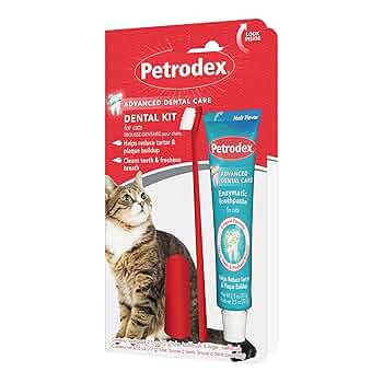 Sentry Petrodex Dental Care Kit for Cats - Malt Flavor Toothpaste & Brush