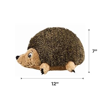 Outward Hound Hedgehogz Plush Dog Toy - Large - Brown - Squeaky Stuffed Animal