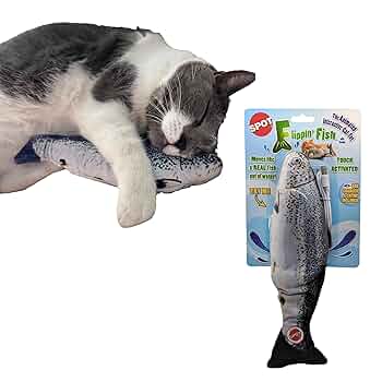 Ethical Spot Flippin' Fish Cat Toy 11.5" Interactive, USB Rechargeable, Includes Catnip