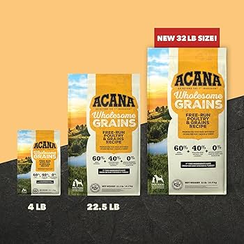 ACANA Wholesome Grains Free-Run Poultry Recipe Dry Dog Food, 4 lb Bag