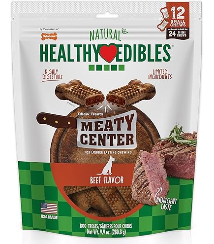Nylabone Healthy Edibles Grain Free Dog Biscuits, Beef & Veggie Flavor, 12 oz.