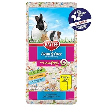 Kaytee Clean & Cozy Confetti Small Pet Bedding - Soft, Absorbent Paper - 24.6 Liters