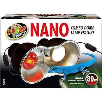 Zoo Med Nano Combo Dome Lamp Fixture - Small Reptile Terrarium Lighting - Dual Lamp