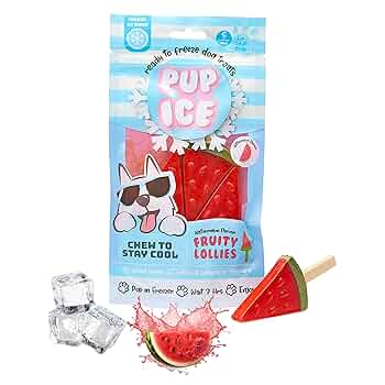 Pup Ice Fruity Lollies Watermelon Dog Treats, 3-Pack, Ready to Freeze