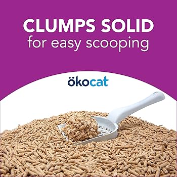 Okocat Less Mess Natural Wood Clumping Cat Litter, Long Hair Breeds, Mini Pellets, 22.2 lbs