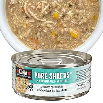 Koha Pure Shreds Duck Entrée Grain-Free Wet Cat Food, 5.5 oz Can