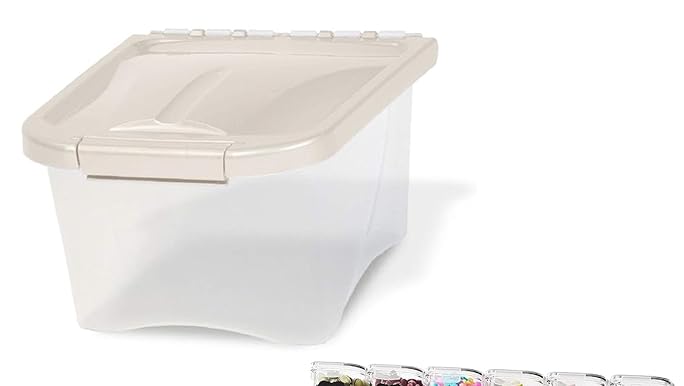 Van Ness 5 lb Pet Food Container - White/Clear Plastic Storage Dispenser