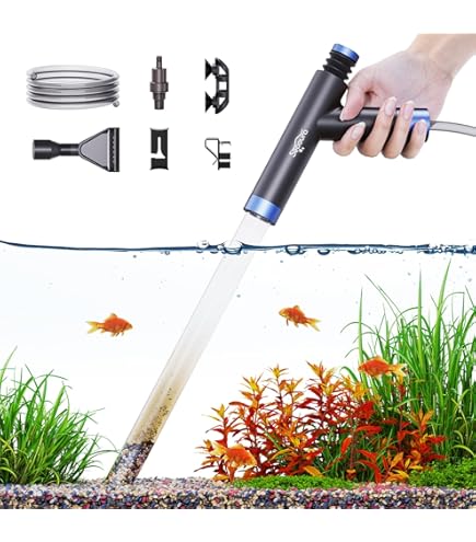 Aquatop 12-Inch Aquarium Gravel Vacuum Cleaner - Fish Tank Cleaning Siphon with Ball Valve