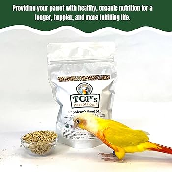 TOP's Napoleon's Seed Mix - 1 lb - Small Hookbill Parrot Food (Cockatiel, Parakeet, Budgie) - Organic & Non-GMO