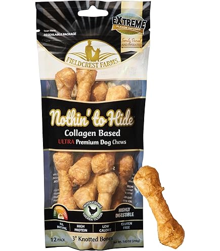 Nothin' to Hide Ultra Knotted Bone Dog Chews, 3 inch, Chicken Flavor, 12 Pack, Rawhide Alternative