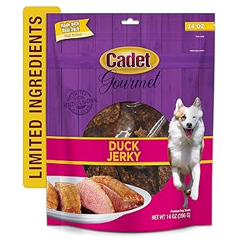 Cadet Gourmet Duck Jerky Dog Treats, 14 oz - Premium Natural Chews