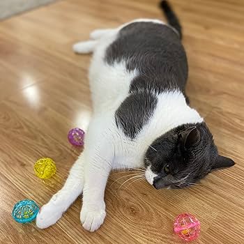 Ethical Pet SPOT Lattice Balls with Bell Cat Toy - 4 Pack