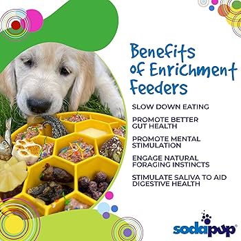 SodaPup Honeycomb eBowl - Dog Slow Feeder Bowl - Enrichment Puzzle Feeder