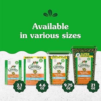 Greenies Feline Dental Treats - Oven Roasted Chicken Flavor - 2.1oz Cat Treats