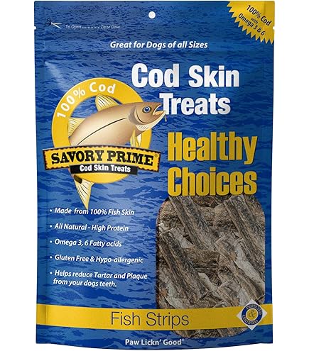 Savory Prime Cod Skin Crunchy Bites Dog Treats - 4 oz