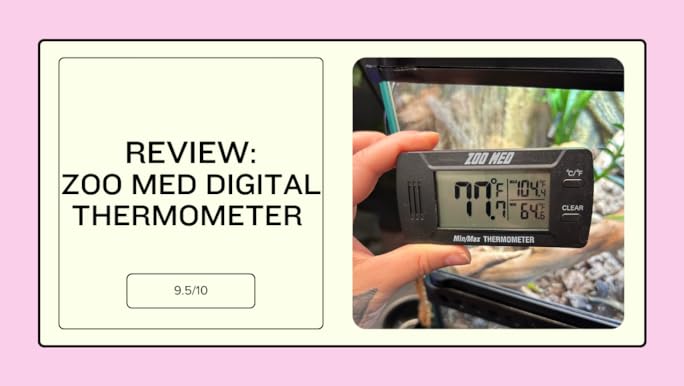 Zoo Med Digital Min/Max Thermometer - Reptile/Aquarium Temperature Monitoring
