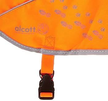 Alcott Essentials Visibility Dog Vest - Reflective Trim, Neon Orange, Small