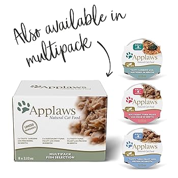 Applaws Sardine & Mackerel Wet Cat Food Pots, 2.12 oz - Natural, Limited Ingredient Recipe