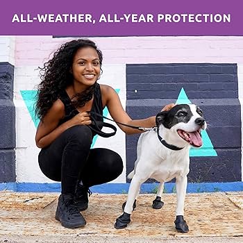 Pawz Dog Boots - Large, Black - Waterproof Rubber Paw Protection (12 Pack)