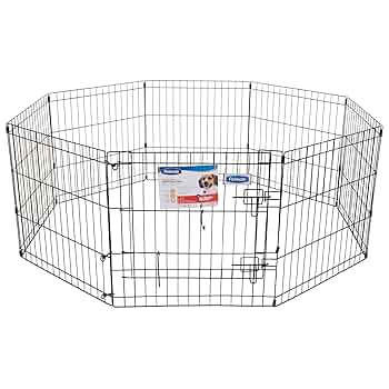Petmate Exercise Pen with Door - 8 Panel - 24" x 30" Black